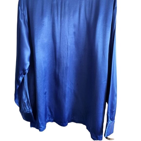 STEELHEAD Vintage Men's Royal Blue Satin Button Front Shirt - Picture 4 of 6